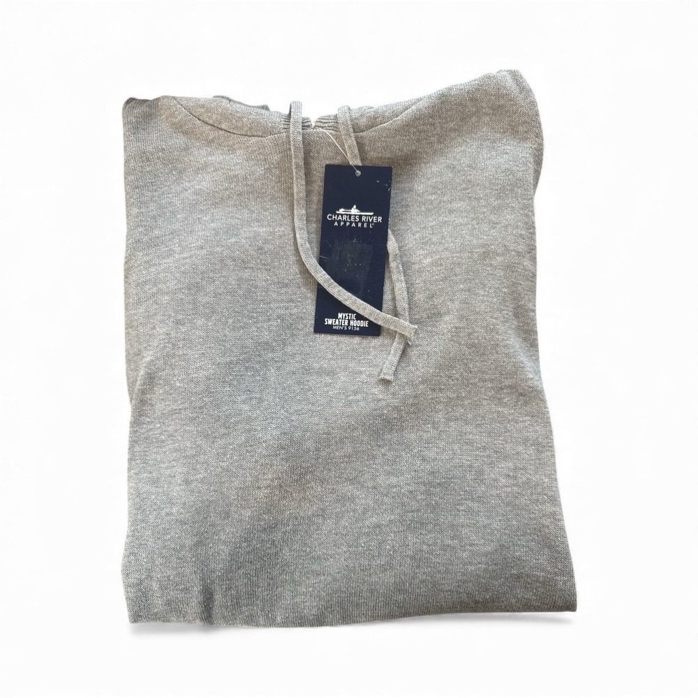 Charles River Mystic Hoodie 3XL Men's Lightweight Knit Heather Grey Sweater NWT